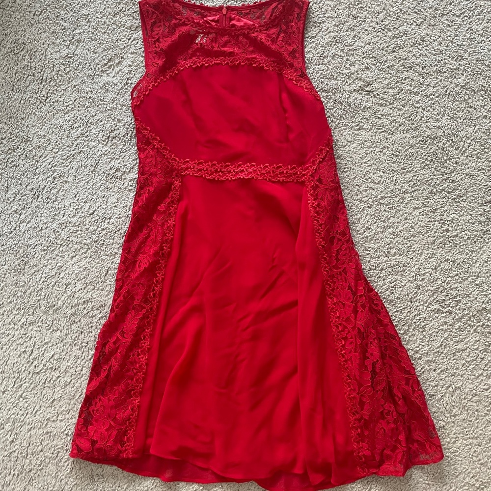 red mid length dress - monsoon - Picture 5 of 6